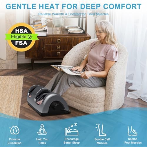 TISSCARE Shiatsu Foot Massager with Heat, FSA Eligible HSA Foot Massager for Plantar Fasciitis, Neuropathy, Circulation and Pain Relief, Massage Feet at Home/Office, Gift for Men and Women - Image 5