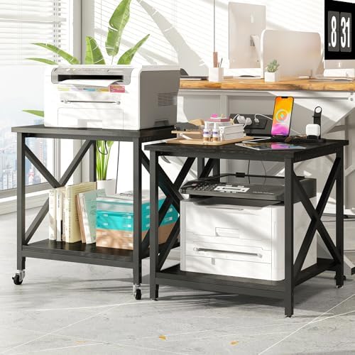 METYERRY 24"x23.6"Large Printer Stand with Power Outlet - Image 2