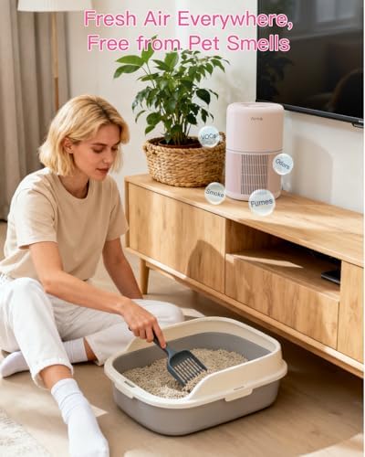 2 Pack Air Purifier for Home Bedroom with H13 True HEPA Filter for Smoke, Smokers, Dust, Odors, Pollen, Pet Dander | Quiet 99.9% Removal to 0.1 Microns | Pink Available for California - Image 2
