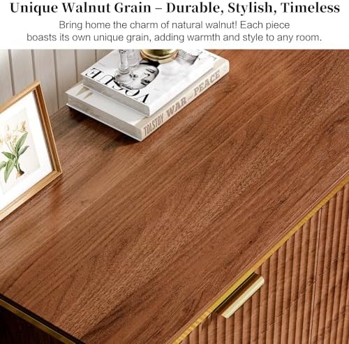 Ieejdn Computer Desk with 6 Drawers, 78" Modern Writing Desk with 0.98" Thickened Desktop & Storage Shelves, Adjustable direction & Extendable Executive Office Desk Study Table for Home Office, Walnut - Image 7