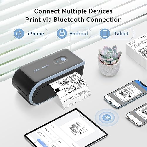 JADENS Bluetooth Thermal Label Printer, Wireless with Built-in Paper Bin - Image 4