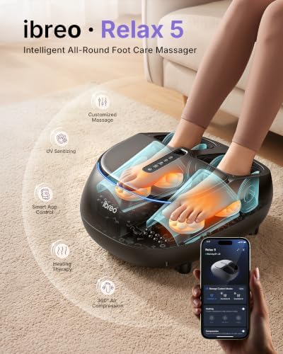 Shiatsu Foot Massager with UV Sterilization, Smart App, Heat, Deep Kneading Therapy, Air Compression, Timer, Remote Control, for Plantar Fasciitis, Neuropathy, Pain Relief, for Men Women Size up to 13 - Image 2