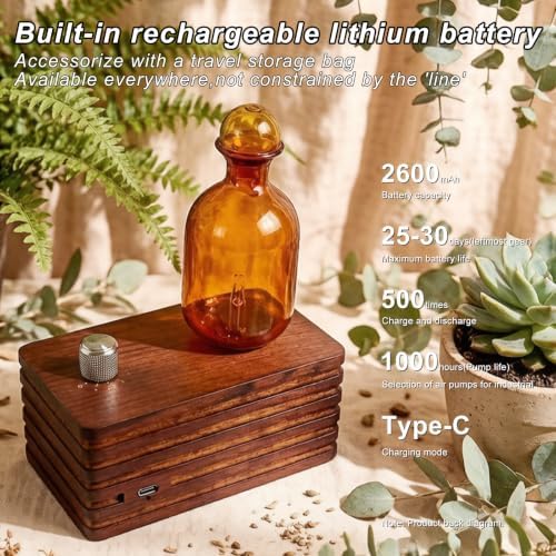 Waterless Essential Oil Aroma Diffuser Home Scent Decor Walnut - Image 3