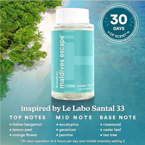 Homedics SereneScent Waterless Diffuser Oil Refill Maldives Escape (120ml) - Image 2