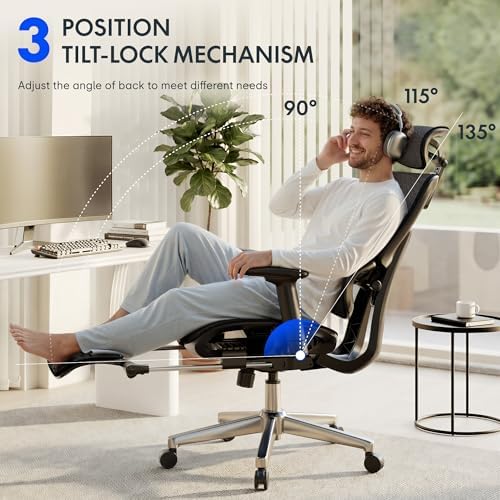 FLEXISPOT ErgoX Premium Ergonomic Office Chair Light Grey-FT - Image 6