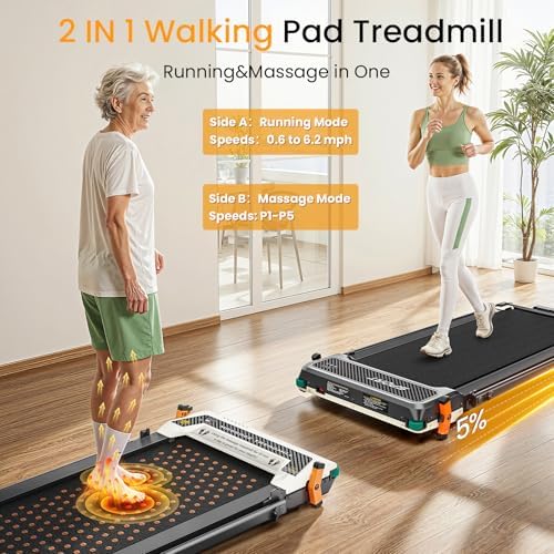 Walking Pad, Dual-Sided Foot Massage Under Desk Treadmill for Home, 330Lbs - Image 2