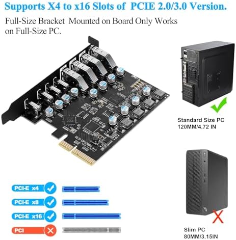 PCIe USB 3.2/3.1 Gen 2 Card 8 Ports Type-A(4), USB C(4) PCIe Card 10Gbps - Image 4