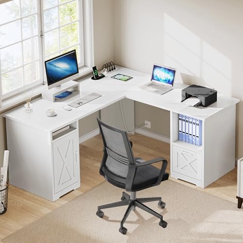 YITAHOME L Shaped Desk with Power Outlets - Image 4
