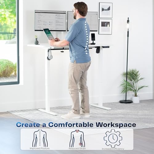VIVO White 55 x 28 in Standing Desk, DESK-KIT-1W55W - Image 4