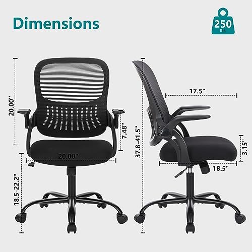 Sweetcrispy Executive Home Office Chair, Mesh Office Chair, Black - Image 2