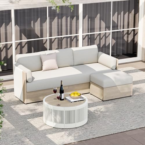 CHITA Outdoor Furniture Set 3 Piece, Patio Conversation Set, Acacia Wood by Unknown