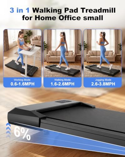 6% Incline 300 lbs Walking Pad Under Desk Treadmill - Image 3