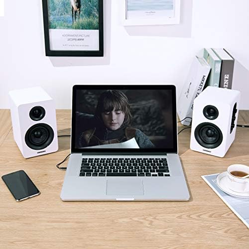 Sanyun SW208 3" Active Bluetooth 5.0 Bookshelf Speakers, Built-in 24bit DAC - Image 5