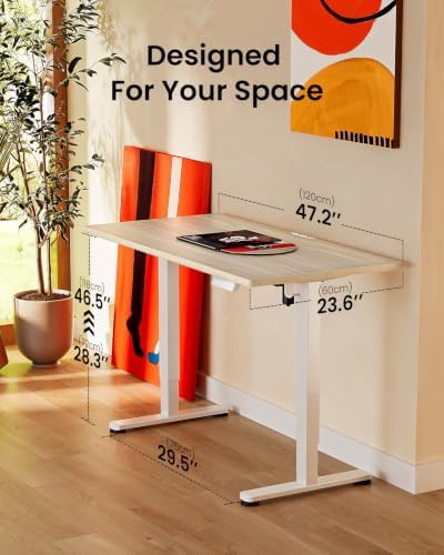 ErGear 48 X 24 Inch Height Adjustable Electric Standing Desk, Natural - Image 3