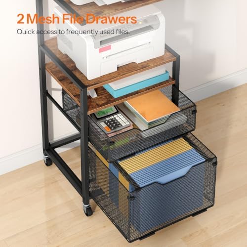 HOOBRO File Cabinet with Shelves, Mobile Filing Cabinet, Printer Stand - Image 7