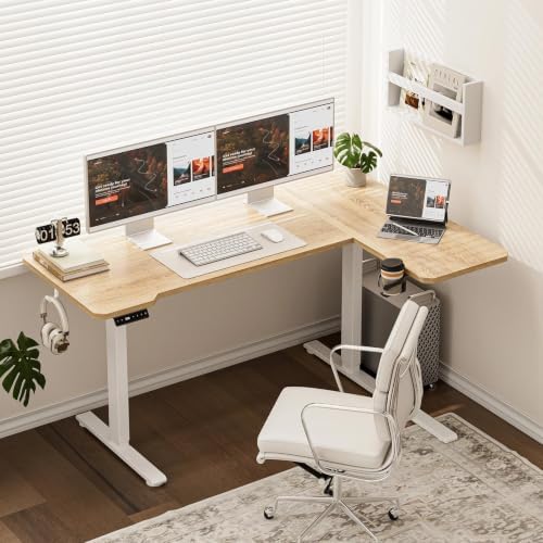 Acrolix L Shaped Electric Standing Desk,43x31.5 Reversible,Oak - Image 2