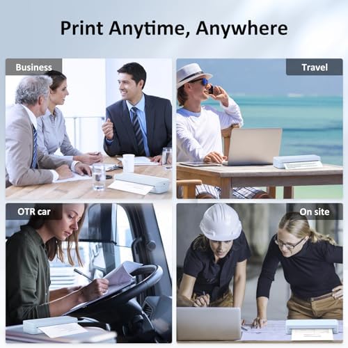 Gloryang Inkless Portable Printer for Travel, Wireless Thermal Printer Supports 8.5" x 11" US Letter Size, Bluetooth Machine Includes Carry Case and 3 Rolls of Thermal Paper Kit, Blue - Image 6