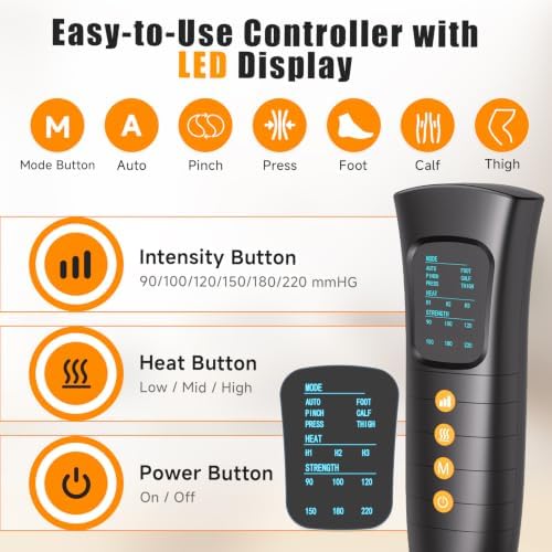Leg Compression Massager with Heat for Circulation and Pain Relief - Image 6