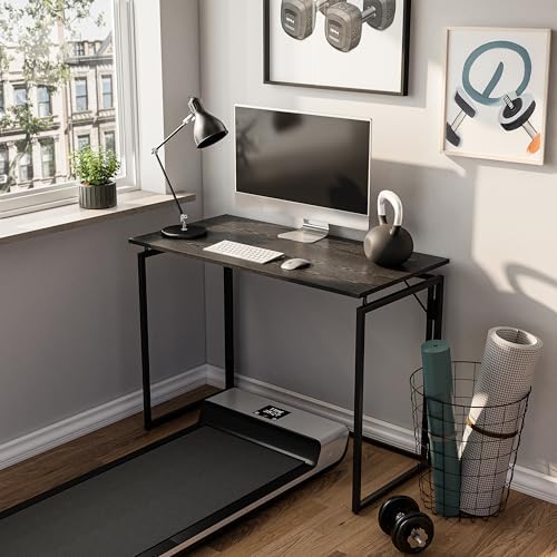 alawooder 39.4" Folding Desk: No Assembly, Wood Top for Small Spaces - Image 5