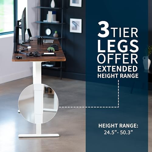 VIVO Rustic Vintage Brown 83 x 30 in Standing Desk, DESK-KIT-2W8N - Image 5