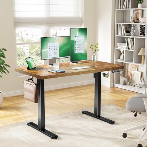 Marsail 48 x 30 Electric Standing Desk with One-Piece Desktop, Sit Stand Desk with Thickened Tabletop, Height Adjustable Stand Up Desk with Cable Management for Home Office(Frame+Desktop, 2 Packages) - Image 2