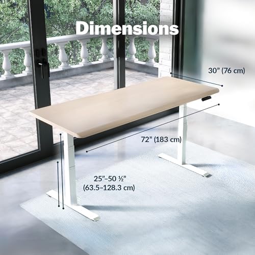 Vari ComfortEdge Electric Standing Desk – 72x30 – Light Wood/White - Image 2