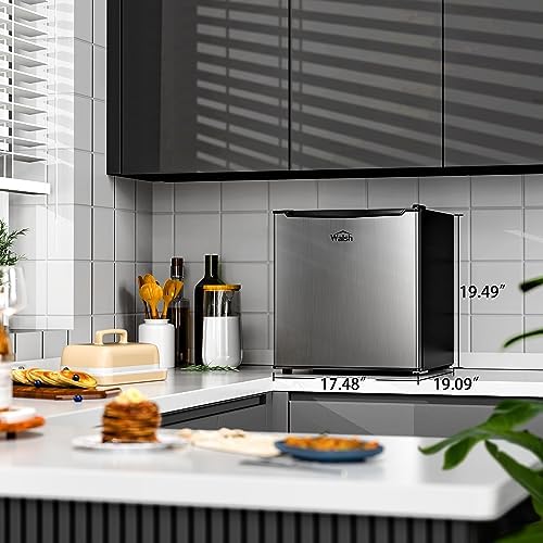 Walsh Compact Refrigerator, Single Door Mini Fridge, Energy Efficient, Adjustable Mechanical Thermostat with Chiller, Reversible Doors and Leveling Front Legs, 1.7 Cu Ft., Stainless Steel - Image 3