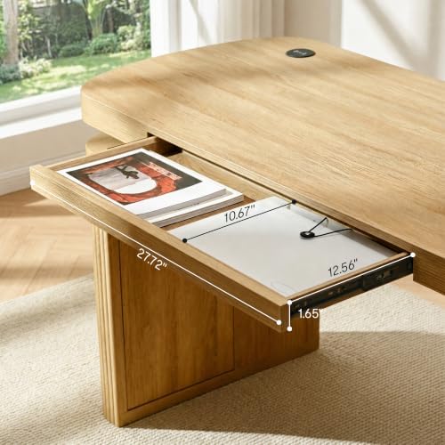 FLEXISPOT 55 x 24 Inch Executive Standing Desk with Drawer, Natural - Image 4
