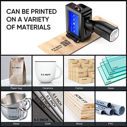 Handheld Printer Portable 1580P1 with 4.3 Inch Touch Screen Quick-Drying Handheld Inkjet Printer Printing Height 0.08-0.5" Barcode/Label/Logo/QRCode/Date/Batch Number/Barcode - Image 3