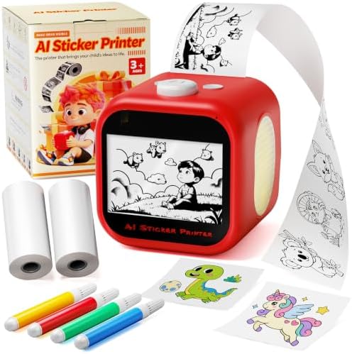 AI Sticker Maker for Kids, Voice‑to‑Sticker Printer Box with Touchscreen by Memoking