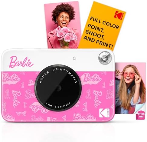 Barbie x Kodak Printomatic Full-Color Instant Print Digital Camera – 5MP Portable Barbie Camera Prints Colorful 2x3” Sticky-Back Photos – Signature Style by Unknown