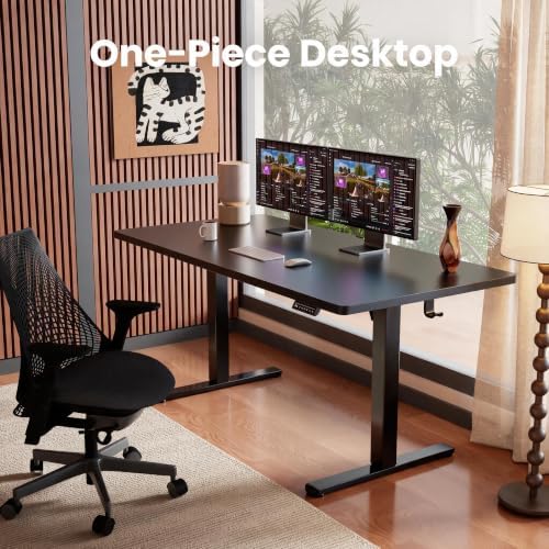 ErGear Electric Standing Desk, 48" x 30" Whole Piece Desktop, Adjustable Height Computer Desk, 4 Height Memory Settings, Sit Stand Up Desk for Home Office, Black - Image 3