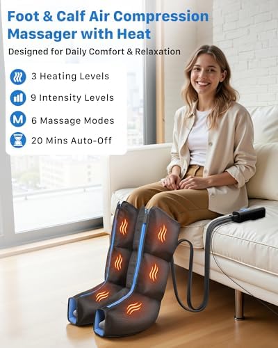 Air Compression Leg Massager with Heat for Foot & Calf Fast Recovery - Image 2