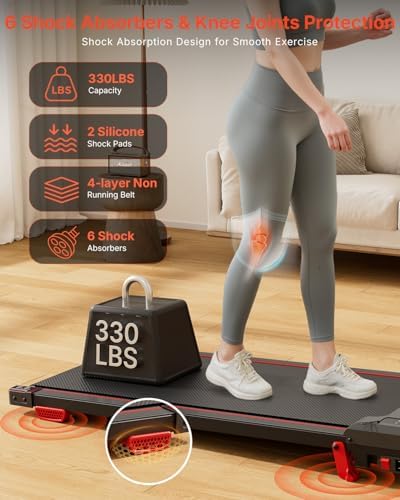 Walking Pad Treadmill, Anylife Walking Pad Treadmill with Incline, 2.5HP Compact Treadmills for Home, Low Noise Under Desk Walking Pads with Vibration Mode, LED Display, Remote Control - Image 3