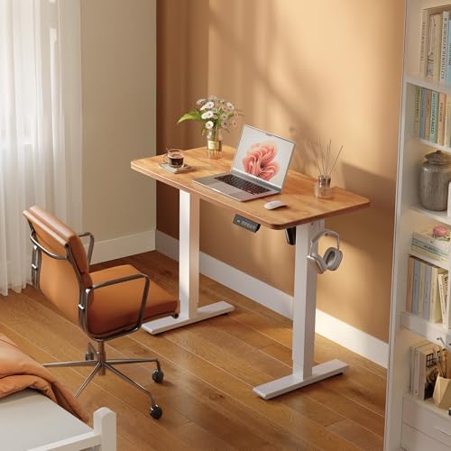 FEZIBO Standing Desk 32 × 19 Inch Electric Height Adjustable, Light Rustic - Image 2