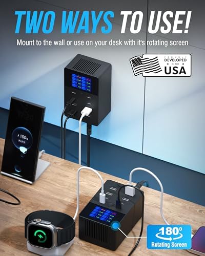 SABRENT VOLTIK Charging Station, 252W 8-Port USB C and USB A, LCD Display, 8-Port (Pack of 10) - Image 2