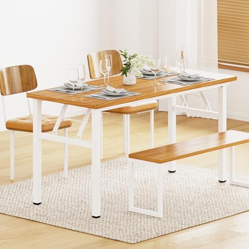 Need Office Computer Desk 54.3 Inch Sturdy Folding Laptop Table Teak - Image 5