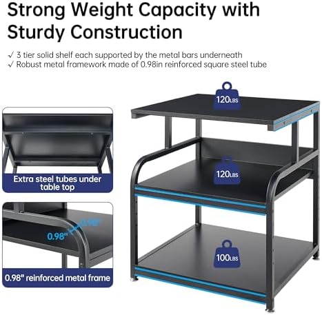 Fannova 25.6"x23.6" Extra Large Printer Stand with Adjustable Storage Shelf - Image 3