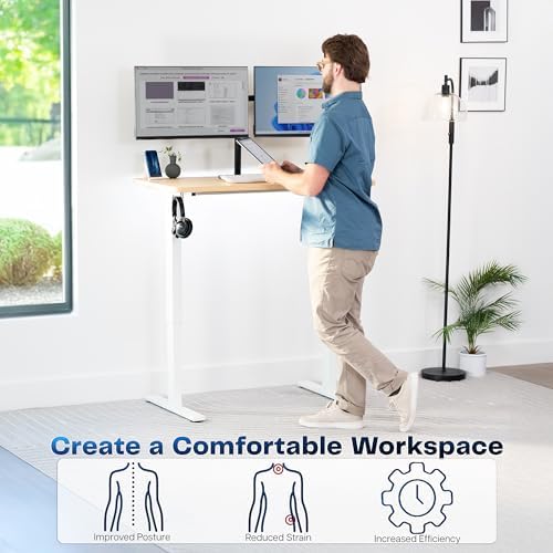 VIVO Light Wood 43 x 24 in Standing Desk, DESK-1W4C - Image 4