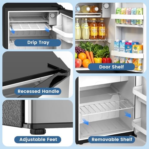Electactic 1.3 Cu.Ft Mini Fridge, Single Door Compact Refrigerator - Image 5