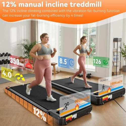 ANCHEER Walking Pad with Incline - Under Desk Treadmill with Handle Bar - Image 4