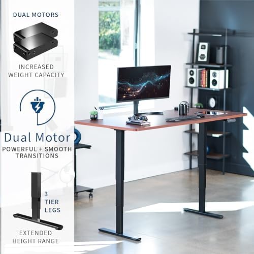 VIVO Dark Walnut 71 x 36 in Standing Desk, DESK-KIT-2B7D-36 - Image 4