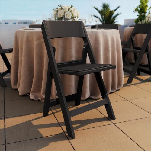 Flash Furniture Hercules Vinyl Indoor/Outdoor Folding Chair, Black, 4-Pack - Image 2
