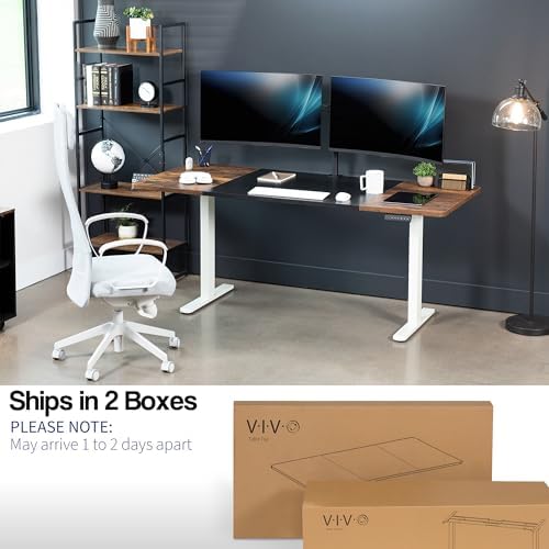 VIVO Black/Vintage Brown 71 x 30 in Standing Desk, DESK-KIT-E2W7BN - Image 4