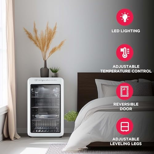 Frigidaire Retro Compact Refrigerator with Glass Door, 3.2 cu ft Countertop Fridge, Rounded Corners, Premium, for Office, Bedroom, Dorm Room, Cabin - Image 3
