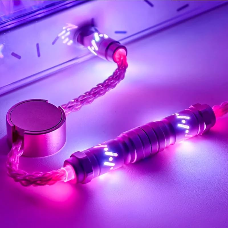 ATTACK SHARK C07 Custom Braided Aviator Cable with Light Up RGB-Purple - Image 2
