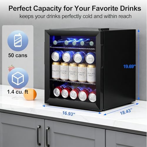 Mini Beverage Refrigerator Cooler -Small Beverage Fridge 1.4cu.ft - Image 3