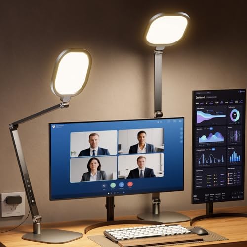 LitONES 2 Packs Desk Lamp for Home Office Zoom Video Calls-Black by LitONES