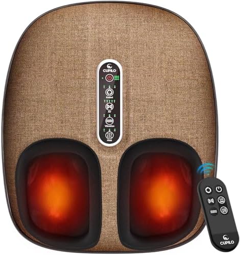 CuPiLo Foot Massager with Heat & Remote Control,FSA Eligible HSA, Brown by CUPILO