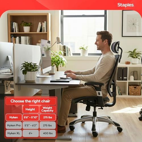 Staples Ergonomic Mesh Task Chair with Lumbar Support, Swivel, Gray - Image 4